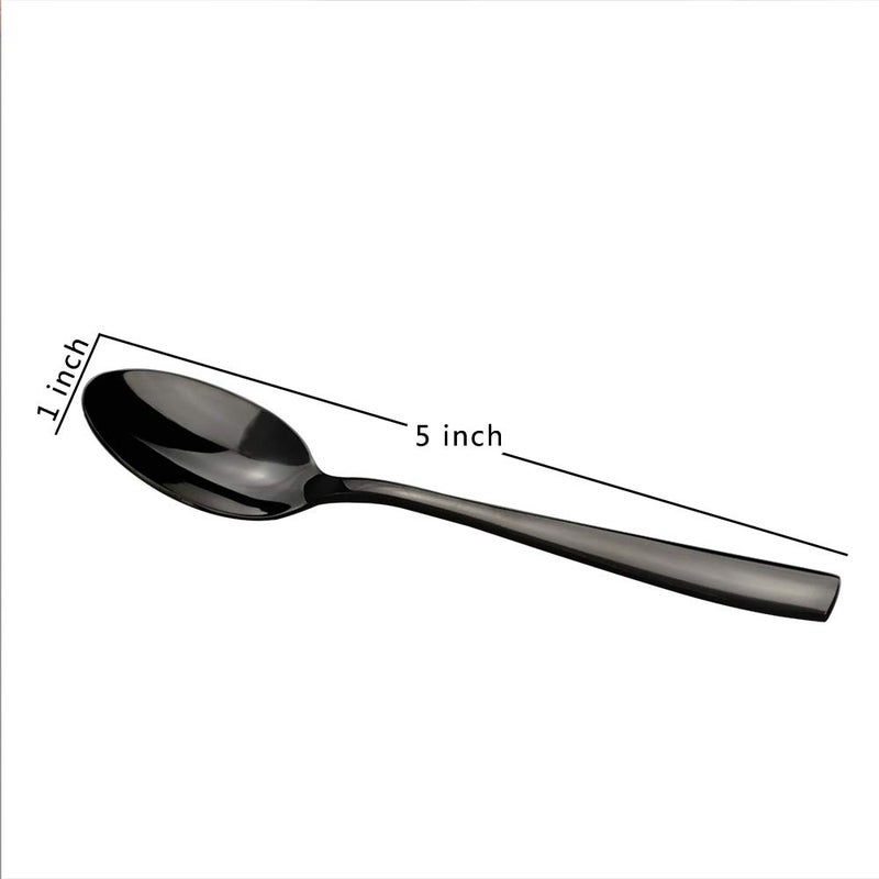 Teyyvn 8-Pack Black Stainless Steel Coffee Spoons, Demitasse Espresso Spoons Set - Image 3